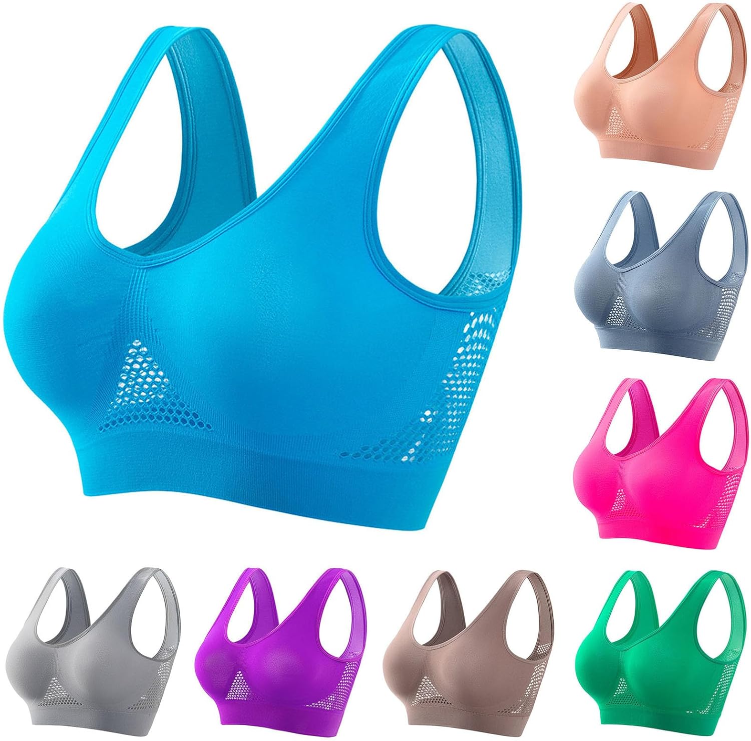 Breathable Anti-Sagging Breasts Sports Bras for Women Cooling Comfort Wireless Bra Breathable Lift Up Air Bra