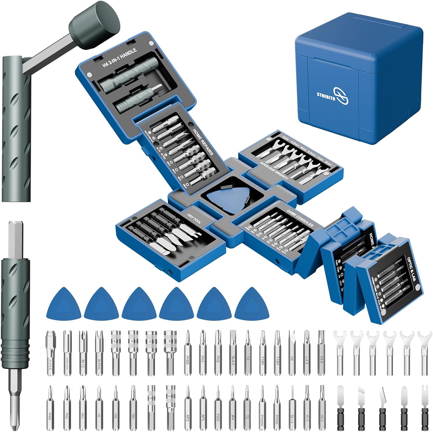 STREBITO 55 in 1 Magnetic Screwdriver Set, Cube Tool Kit