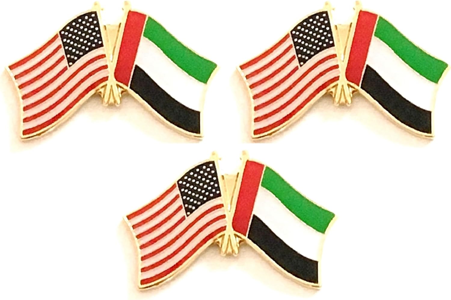 3 National Country Flag USA Friendship Flag Lapel Pins Pack of 3 International & American Double Flag Pin Badge