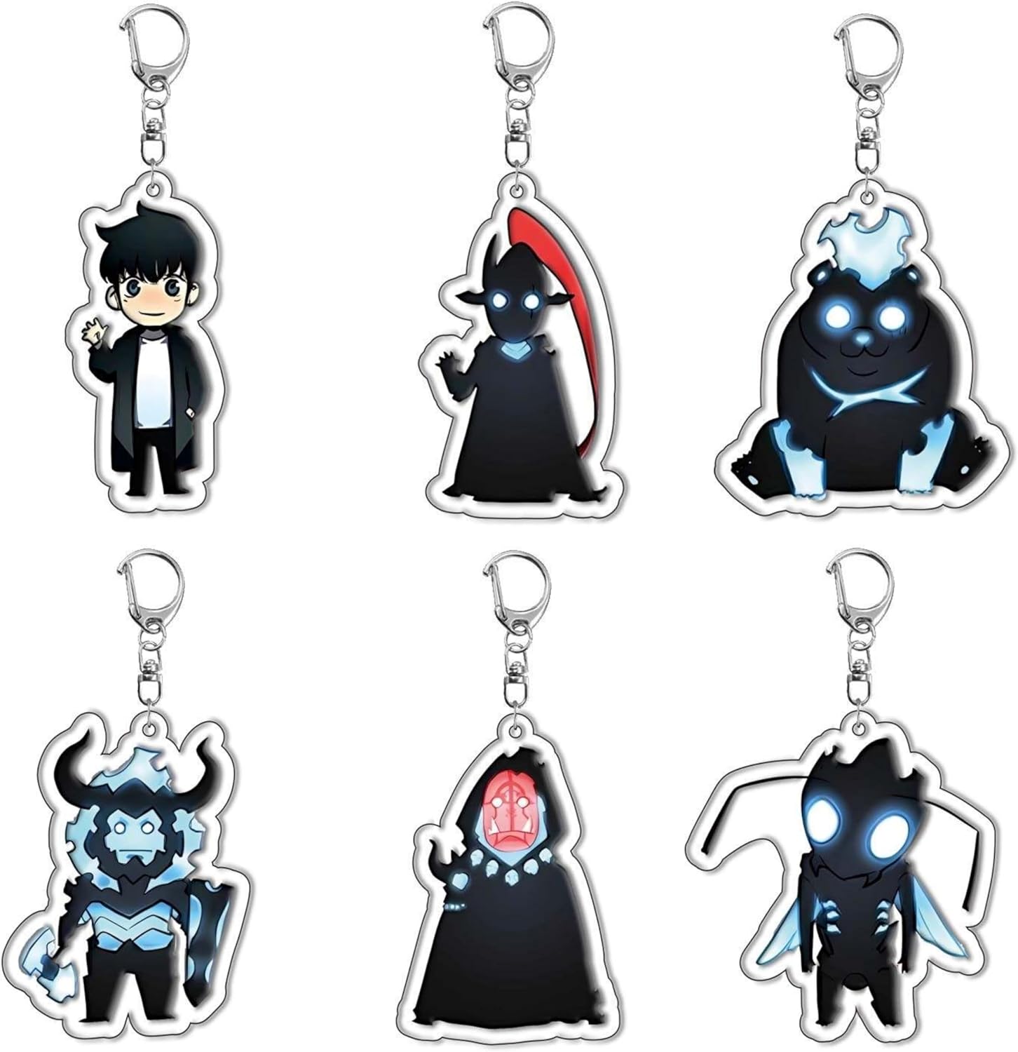 Anime Solo Leveling keychains Sung Jinwoo and shadows
