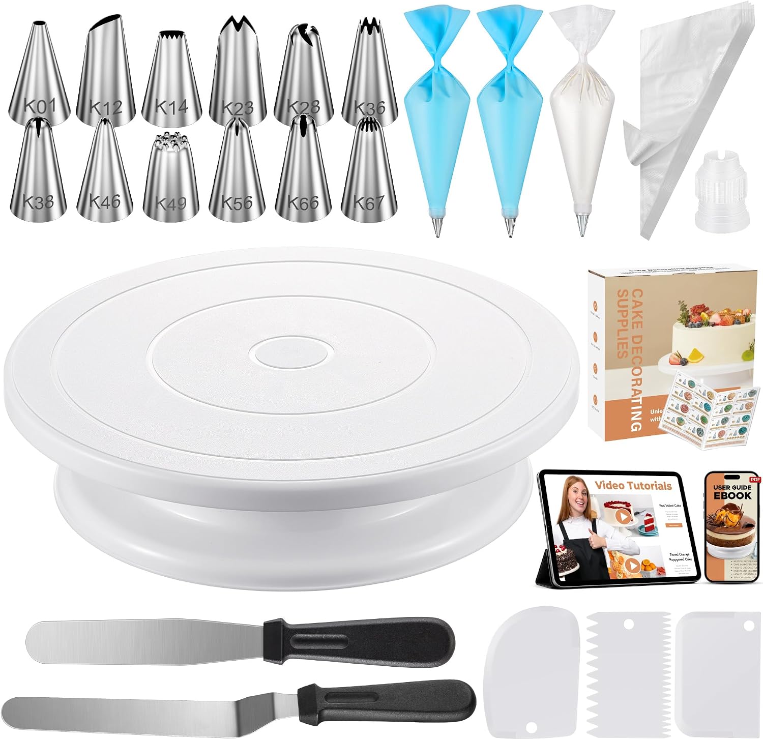 Kootek 71 Cake Decorating Kit Baking Supplies Tools for Beginners & Pros