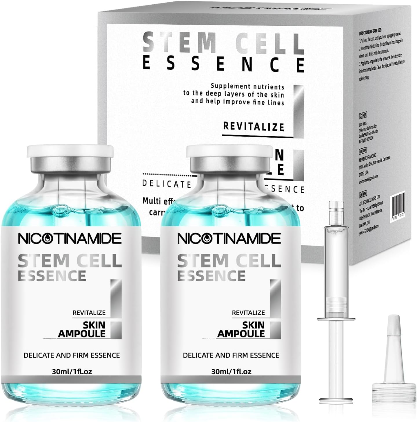 Stem Cell Serum for Face, Effective Microneedling Serum, Anti-Aging, Anti-Wrinkle & Scar Removal, Old Cell Ampoule to Use with and Without MicroNeedling