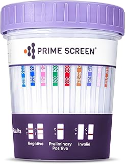 Prime Screen-12 Panel Multi Drug Urine Test Compact Cup (THC 50, AMP,BAR,BUP,BZO,COC,mAMP/MET,MDMA,MOP/OPI,MTD,OXY,PCP) C-Cup-[1 Pack]