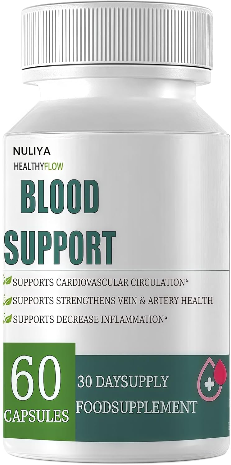 Healthy Flow Blood Support，Improved Blood Flow Supplement，Supplement with Vitamins & Minerals （60 Capsules）
