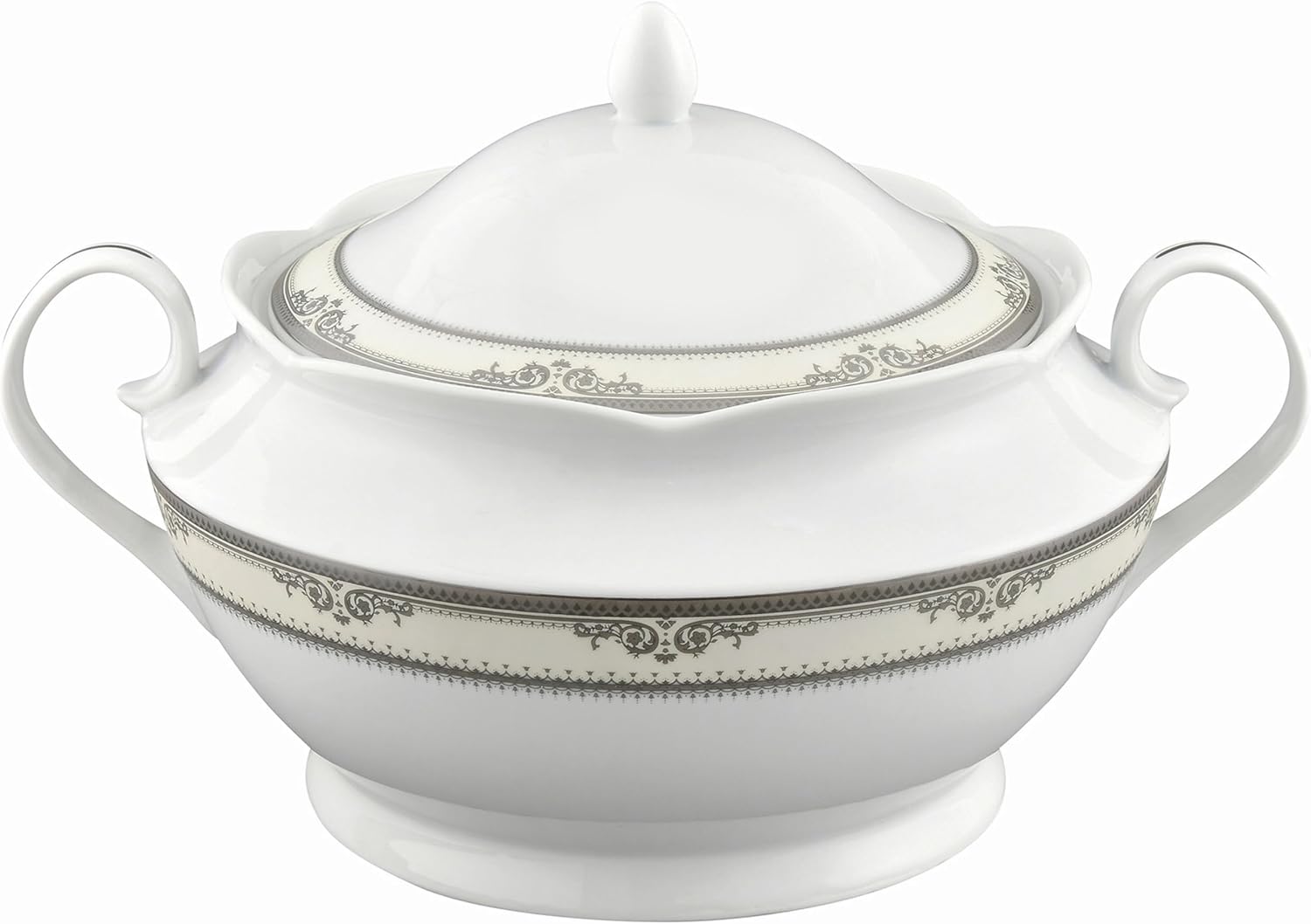 Lorren Home Trends Porcelain 4.25 Qt. Souptureen w/Lid Victoria