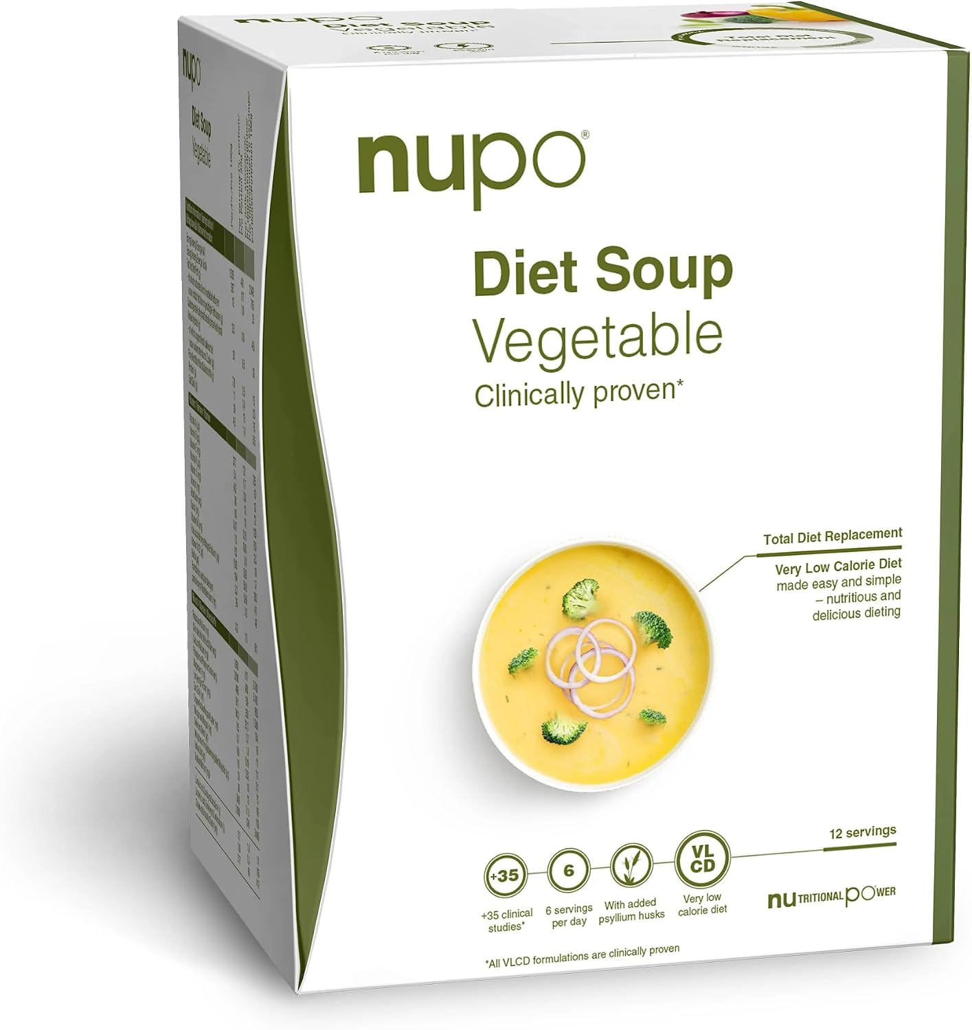 NUPO Diet Meal Replacement Gluten Free Vegetable Soup (12 Servings) | Very Low Calorie Diet Soups for Weight Loss | Clinically Proven Packaged Instant Soups for Efficient Weight Management