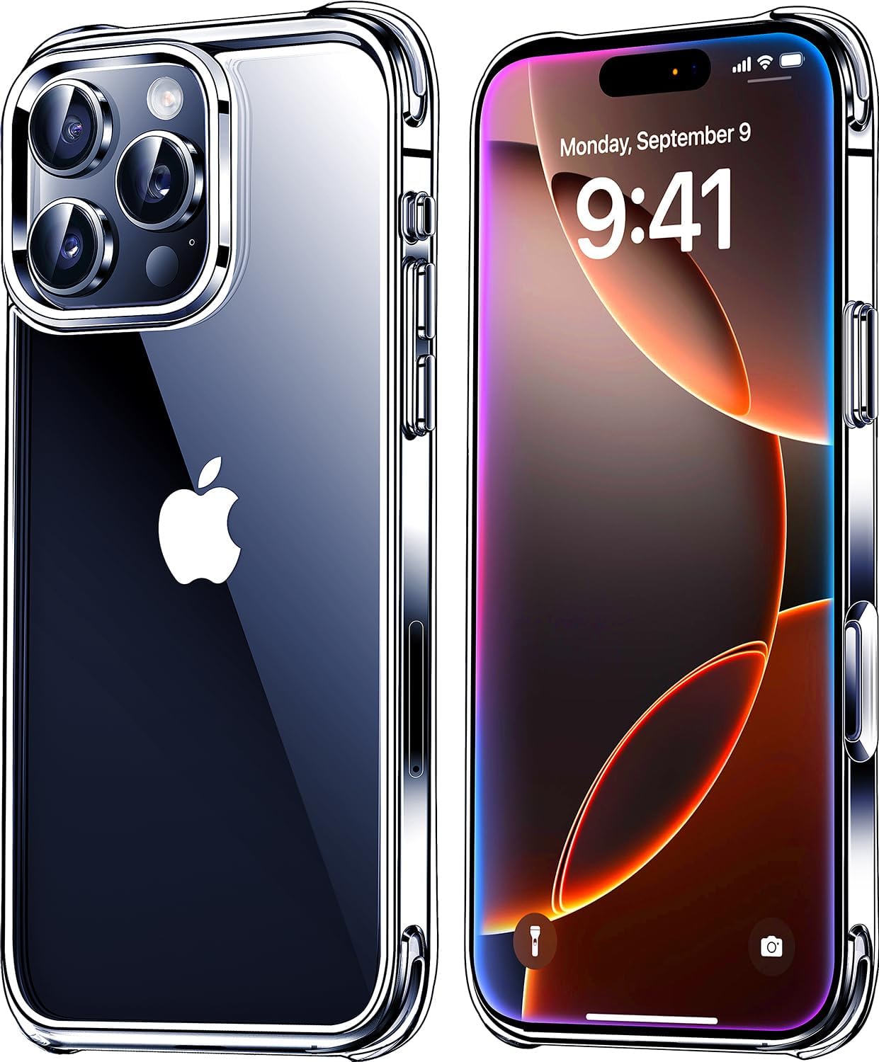 Mkeke for iPhone 16 Pro Max Case Clear [Not-Yellowing] [Military-Grade Drop Protection] Shockproof Protective Clear iPhone 16 Pro Max Case Phone Bumper case for Apple 6.9 inch 2024