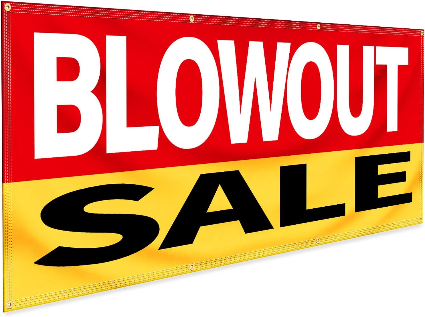 2x6 Feet Blowout Sale Fabric Clearance Store Sale Sign Reusable Large Advertising Banner with Metal Grommets Polyester Banner for Indoor Outdoor Hang Business Shops