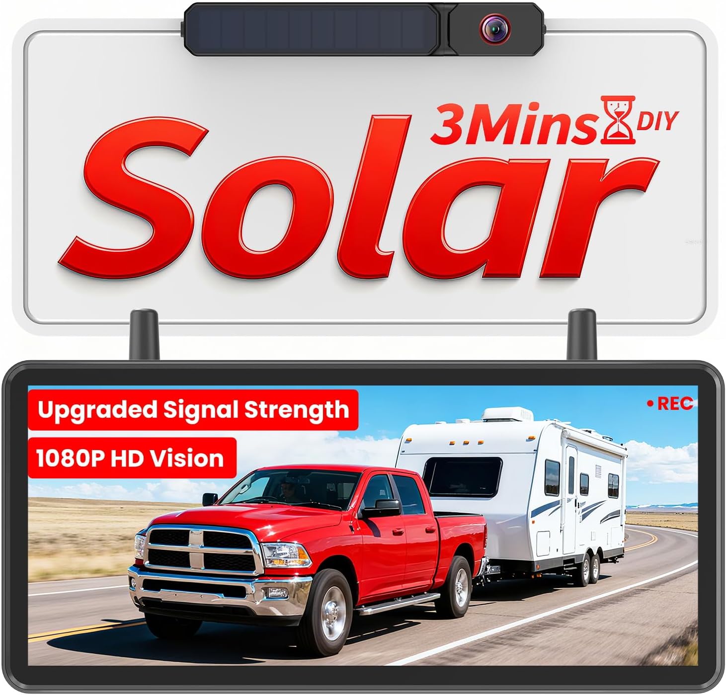 AUTO-VOX Solar Wireless Backup Camera, 3-Minute Easy Install