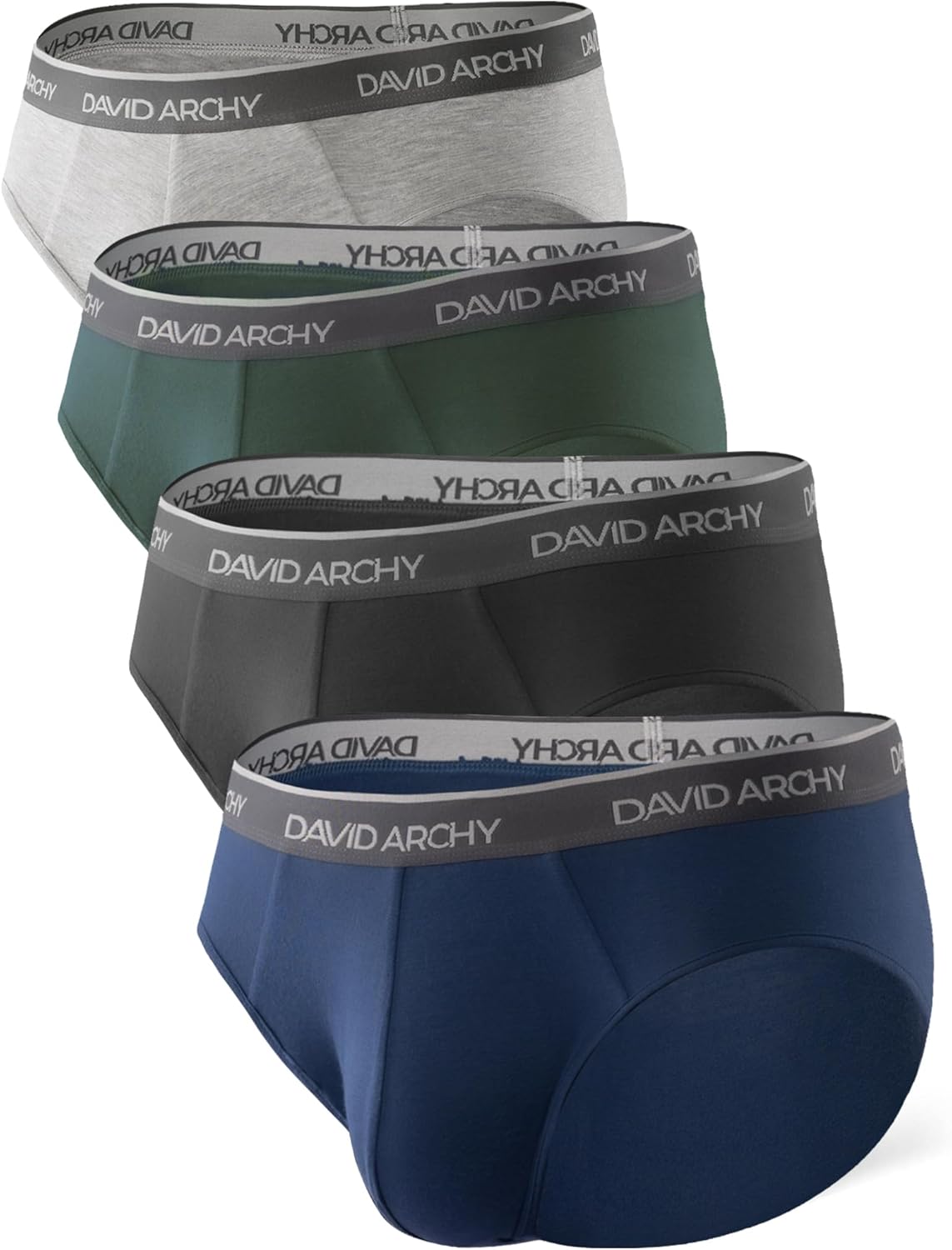 DAVID ARCHY Men's Briefs Rayon Made from Bamboo Underwear Comfort Fit Super Soft Comfort NO Fly Briefs 4 or 7 Pack