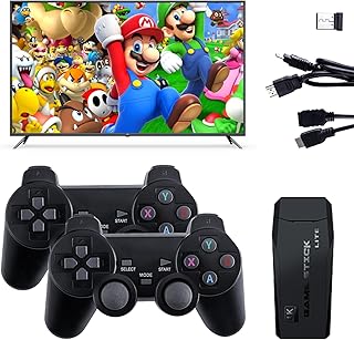 Wireless Retro Handheld Game Console, Retro Game Console, Built-in 20,000+ Plug-and-Play Retro Video Games, Equipped with 9 classic simulators, 4K HD HDMI Output and Dual 2.4G Wireless Controller