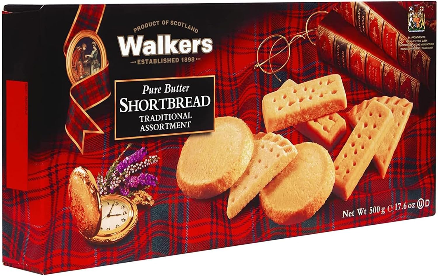 Walker's Shortbread Assortment – Traditional Scottish Pure Butter Biscuits Gift Box, 500 g