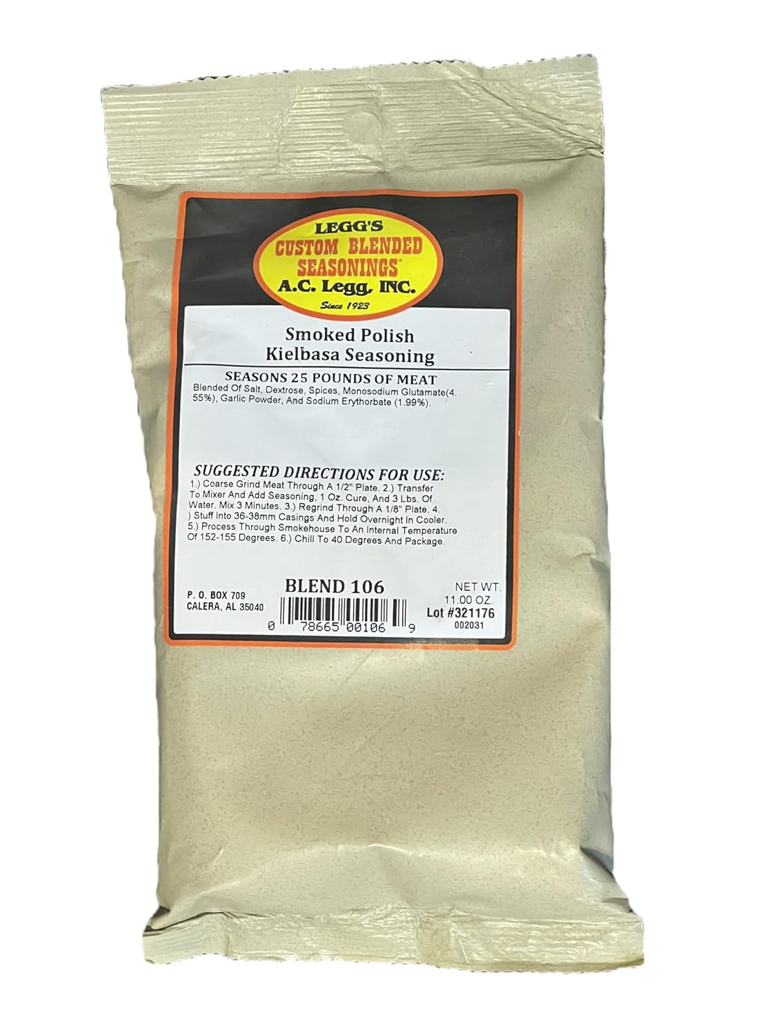 A.C. Legg INC Smoked Polish Kielbassa Seasoning