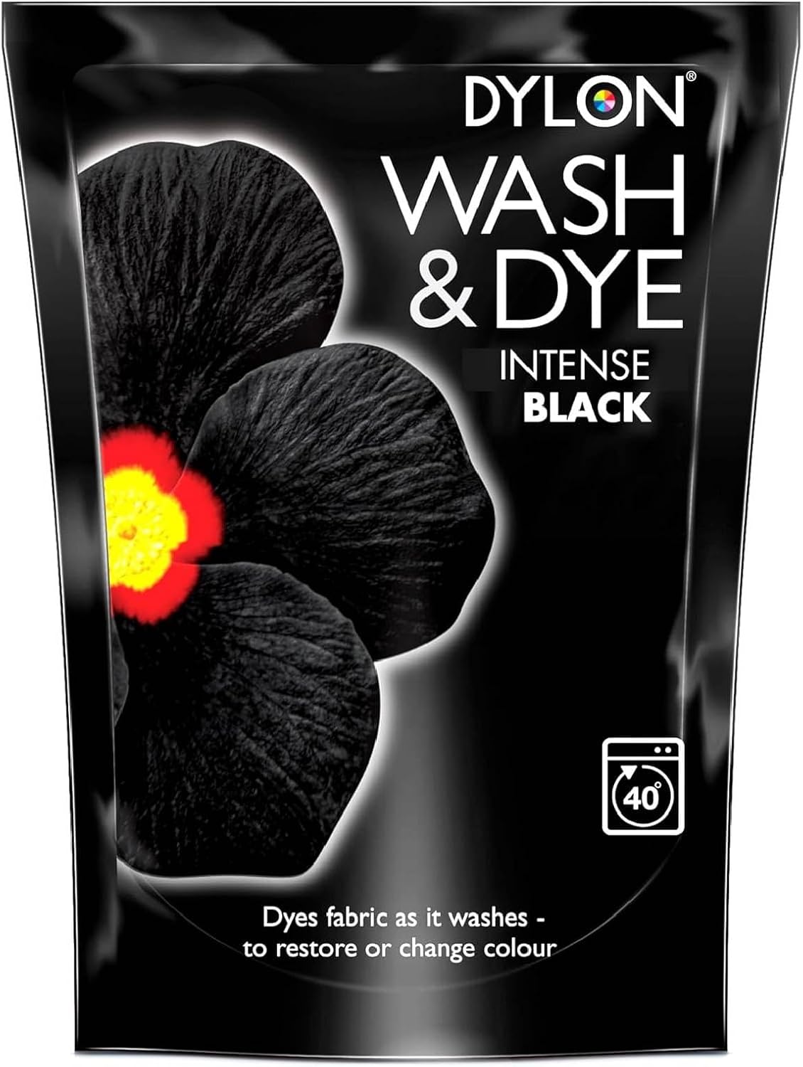 Dylon Wash & Dye Fabric Dye for Clothes & Soft Furnishings - Intense Black / Velvet Black