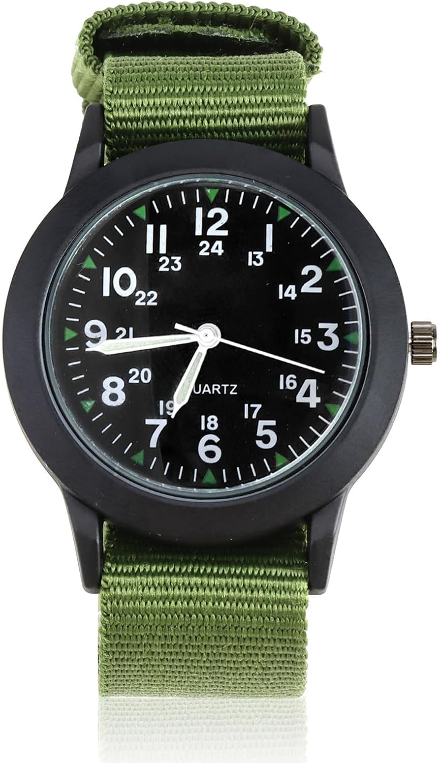 IBEIKE Military Watches for Boys, Men's Watches Analog Quartz Watch Army Tactical Sports Waterproof Watch, Wrist Watch for Unisex Nylon Strap, Casual Minimalist Wristwatch for Outdoor Camper Work