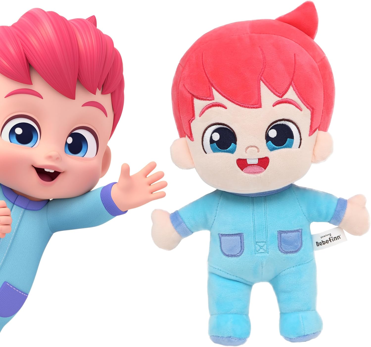 Pinkfong Bebefinn Plush Toy - 12" (30cm) Stuffed Doll | Soft Cuddly Plush for Toddlers | Interactive Bebefinn Toy | Perfect Birthday, Holiday for Boys & Girls