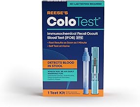 Reese's ColoTest Immunochemical Fecal Occult Blood Test (iFOB) FIT Test for Colorectal Cancer Screening 1ct