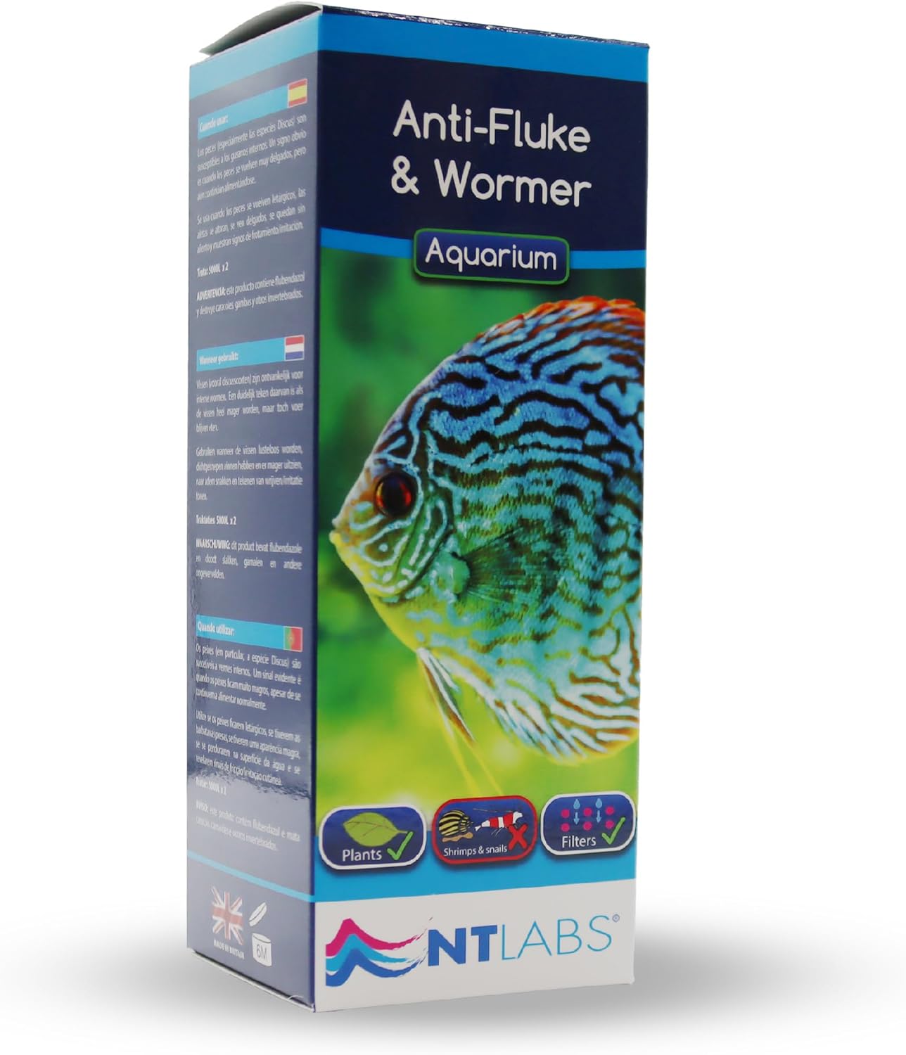 NT Labs Aquarium Anti-Fluke and Wormer,Tropical and Coldwater Aquarium Medicine,Treats Internal Worms, Combats External Parasites Such as Skin and Gill Flukes (200 ml)
