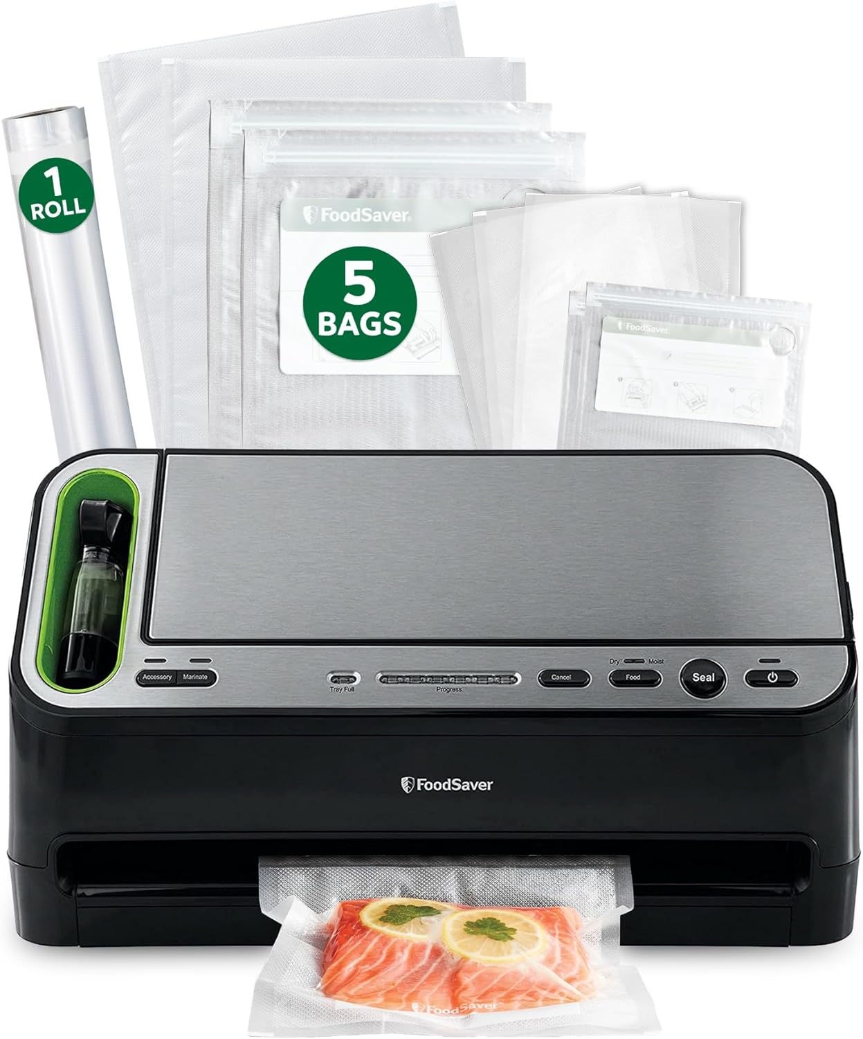 FoodSaver V4400 2-in-1 Vacuum Sealer Machine with Automatic Vacuum Sealer Bag Detection and Starter Kit