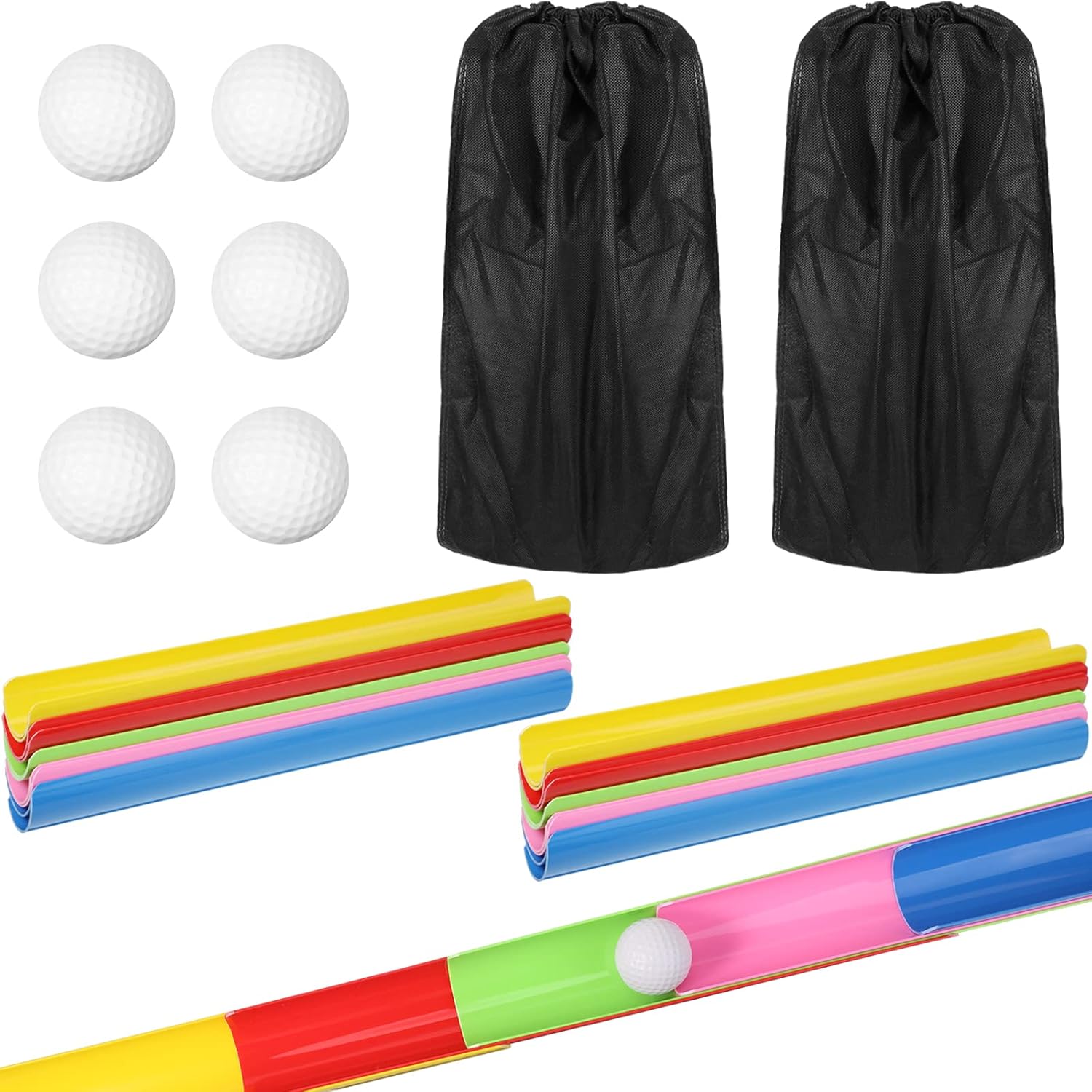 Team Building Activities Games Eamwork Group Learning Exercise Activities with Half Pipes Golf Balls Storage Bags Teamwork Kit for Adults Teens Field Day Game School Gym Outdoor Youth Sports