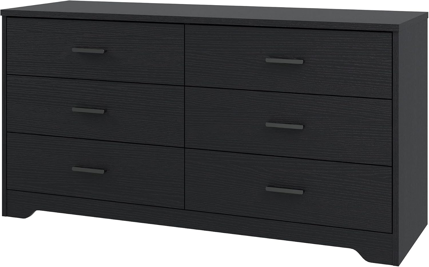 Panana Wooden 5/6 Drawer Dresser, Wide Modern Chest of Drawers, Organizer with Storage Drawers for Living Room Bedroom Hallway Closet (Black, 6 Drawers)