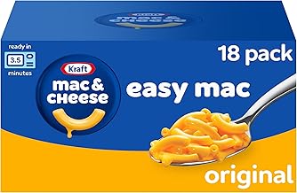 Kraft Easy Mac Original Mac & Cheese Macaroni and Cheese Dinner Microwavable Dinner, 18 ct Packets