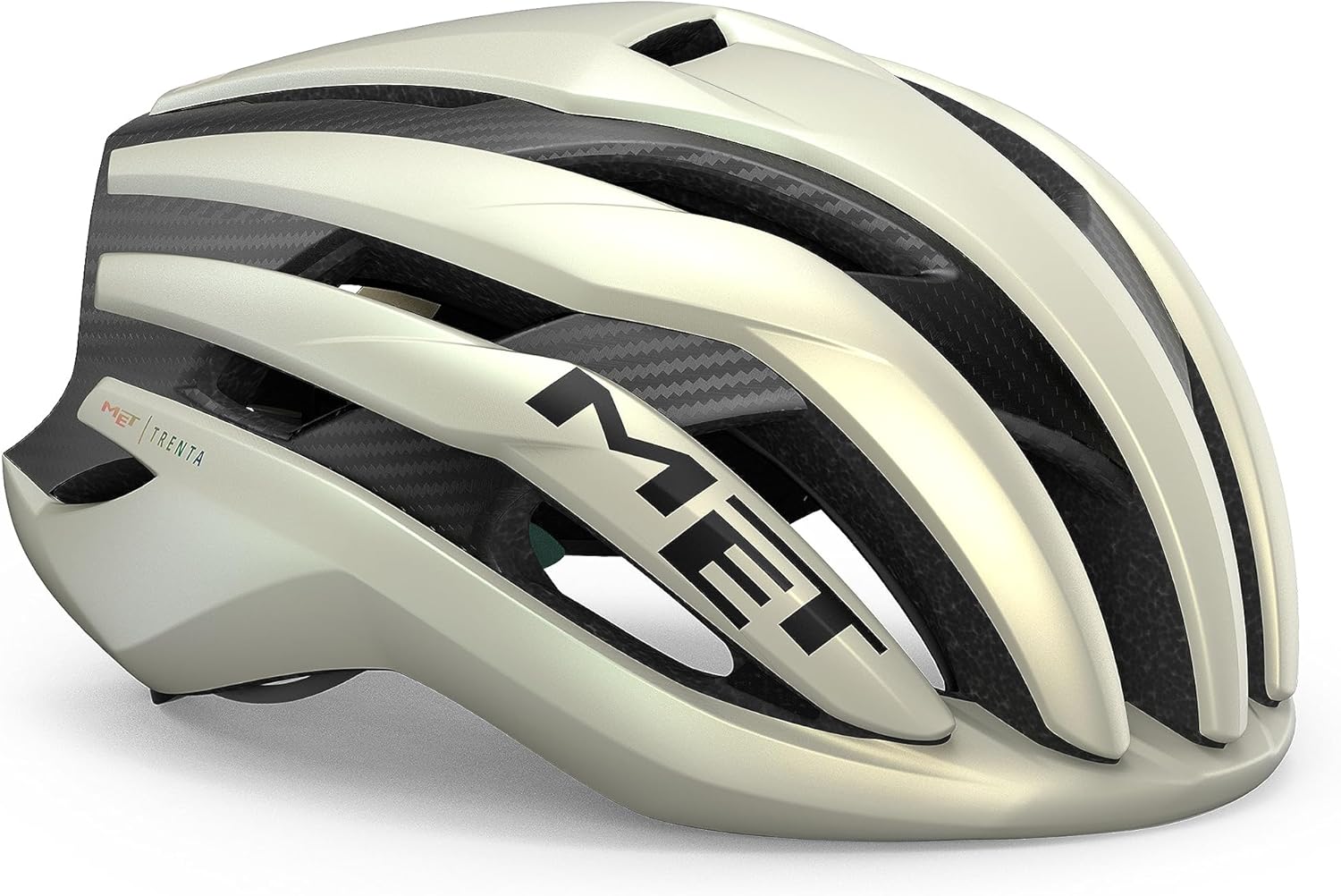 MET Trenta 3K Carbon MIPS Perforamce Road Cycling Helmet, Matt Vanilla Ice Gold, Size -56-58cm