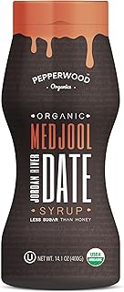 Organic Medjool Date Syrup 14 Ounce (400g) - 100% Pure Jordan River Medjool Dates - Non-GMO, Kosher - by Pepperwood Organics