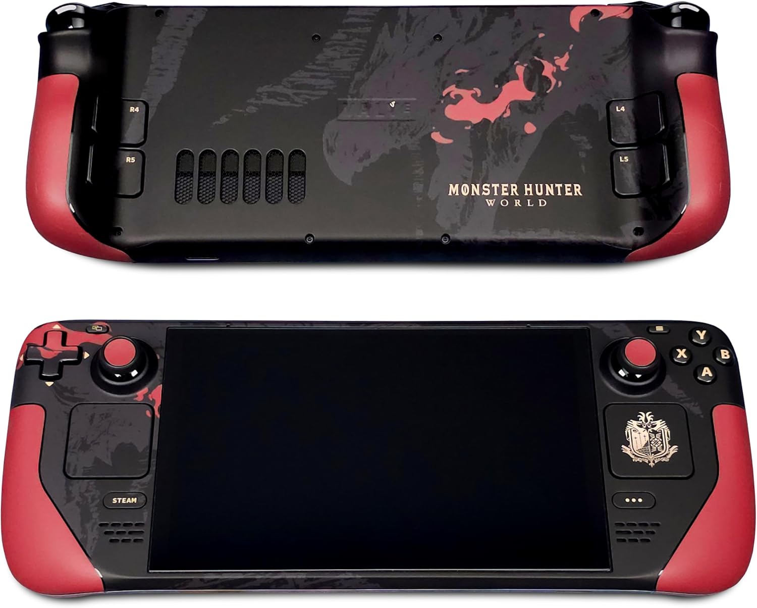 Steam Deck Skin, Monster Hunter World Edition, Full Wrapping Matte Vinyl Skin for Steam Deck (Designed by POP SKIN), Compatible with Both Steam Deck LCD Version and OLED Version.