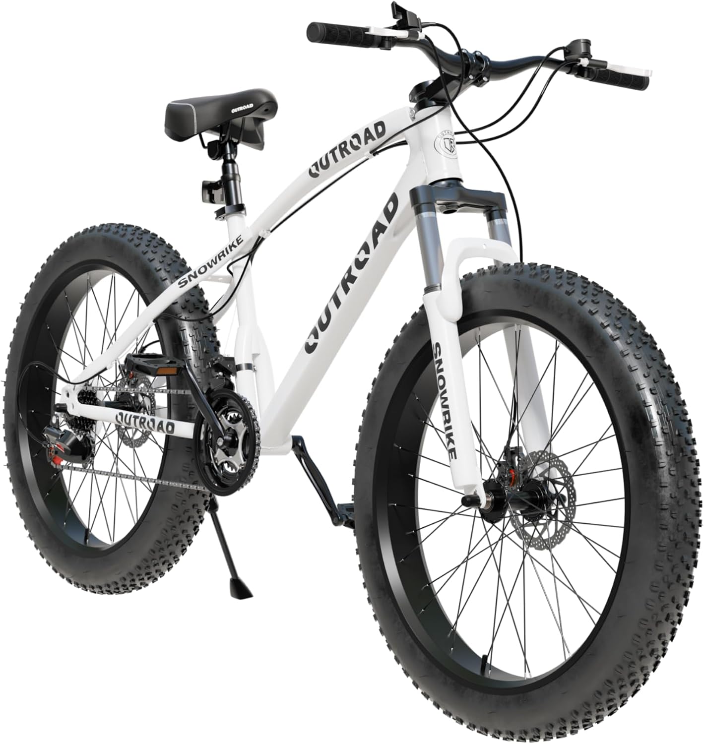 Max4out 26 Inch Fat Tire Mountain Bike, 21-Speed 4-Inch Tide Tires Dual Disc Brake Bicycle with Suspension Fork, Heavy-Duty 400lb Mountain Bike for Big & Tall Riders