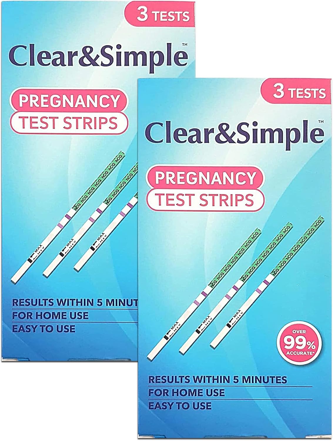2X 3 Healthpoint Clear and Simple HCG Pregnancy Test Strips – Bundled by Smart Cutie