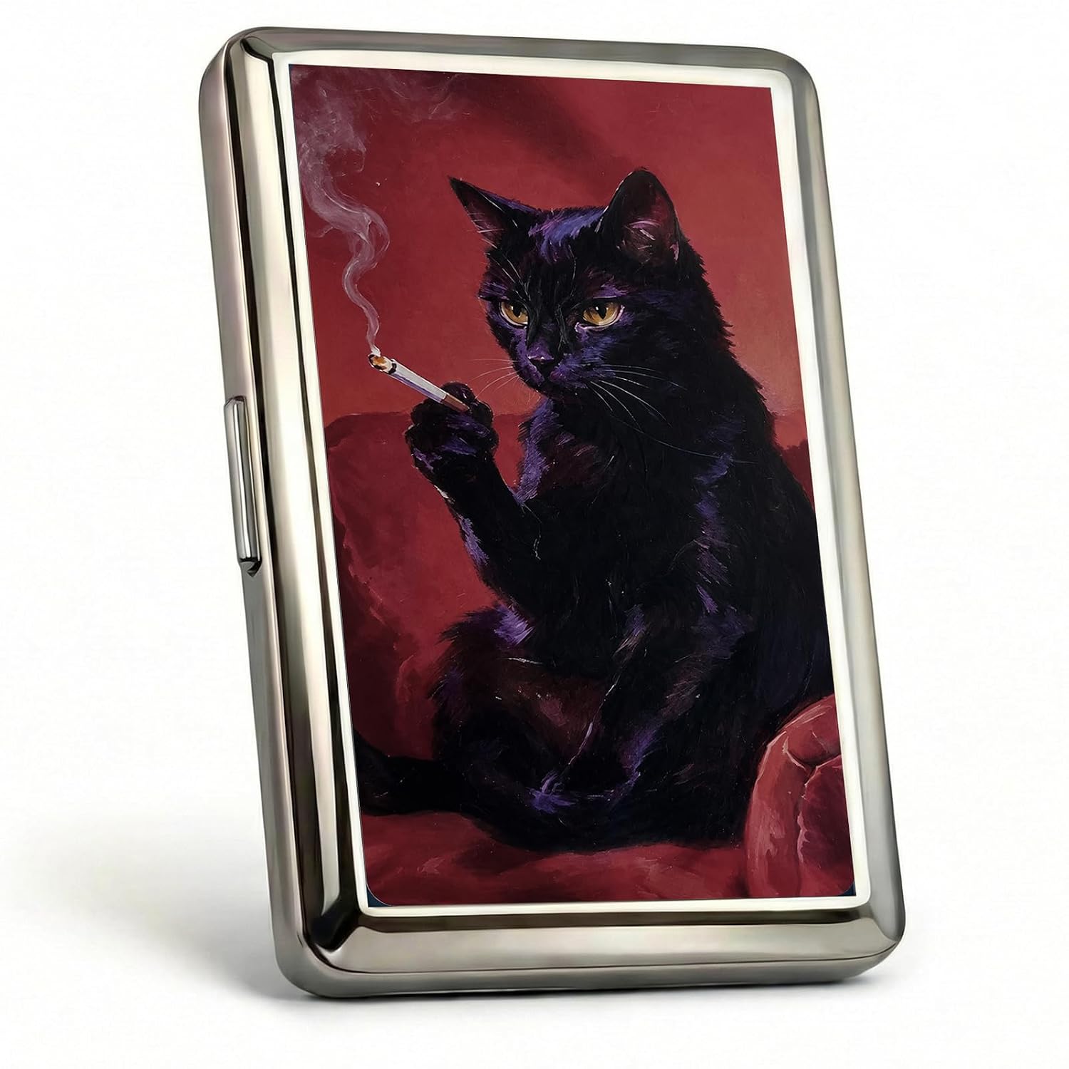 Vintage - Style Versatile Card & Cash Case Art Deco Design Metal Wallet with RFID and Holds King Size / 100s Women and Men Easy Snap Business Card Box for Credit Cards Cash Id Business Cards