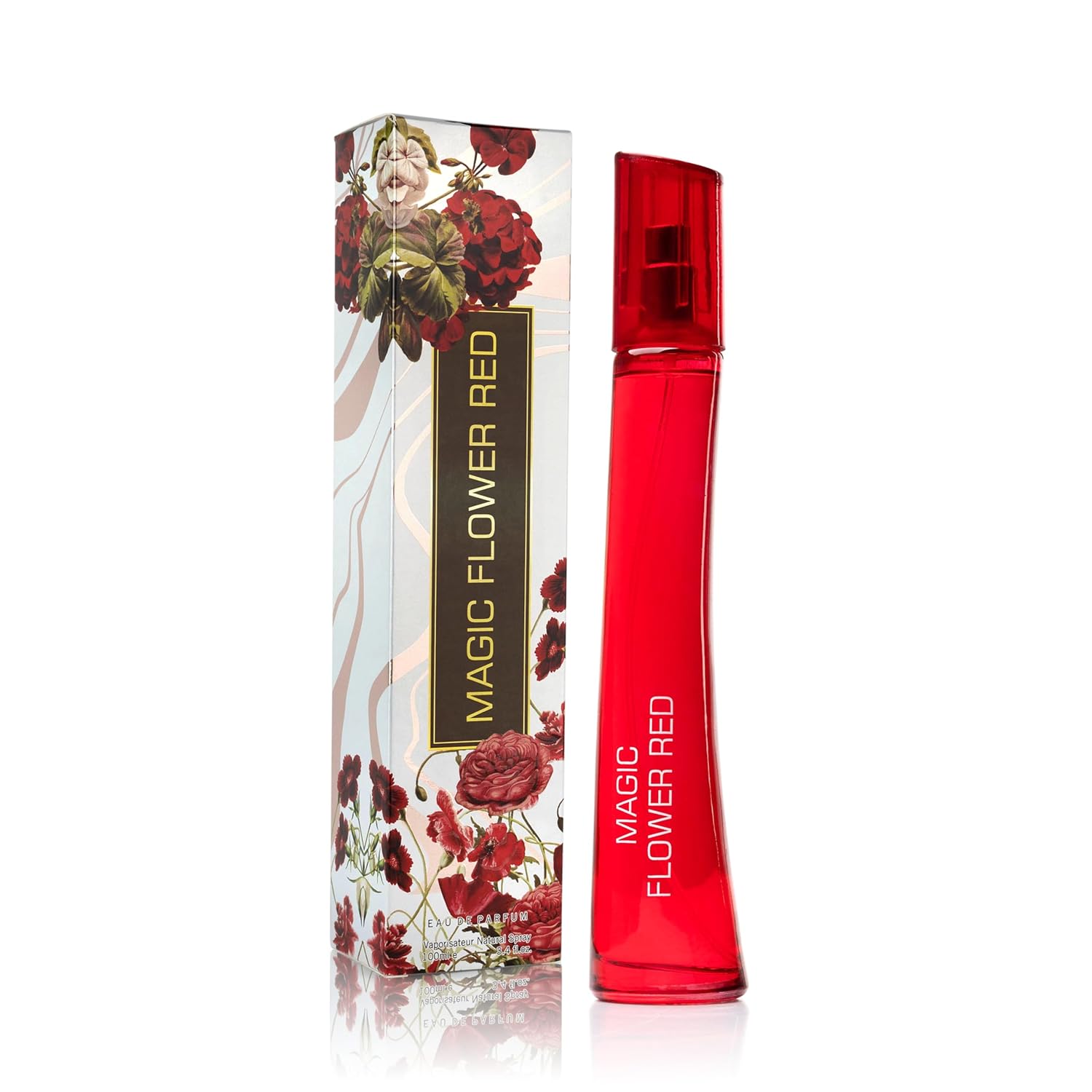 Magic Flower Red for Women - Fruity Floral Fragrance - Top Notes of Mandarin Orange, Sour-Sweet Rhubarb & Black Currant - Bse Scent of Jasmine, Peony & Vanilla - Vegan & Cruelty-Free, Parfume Women