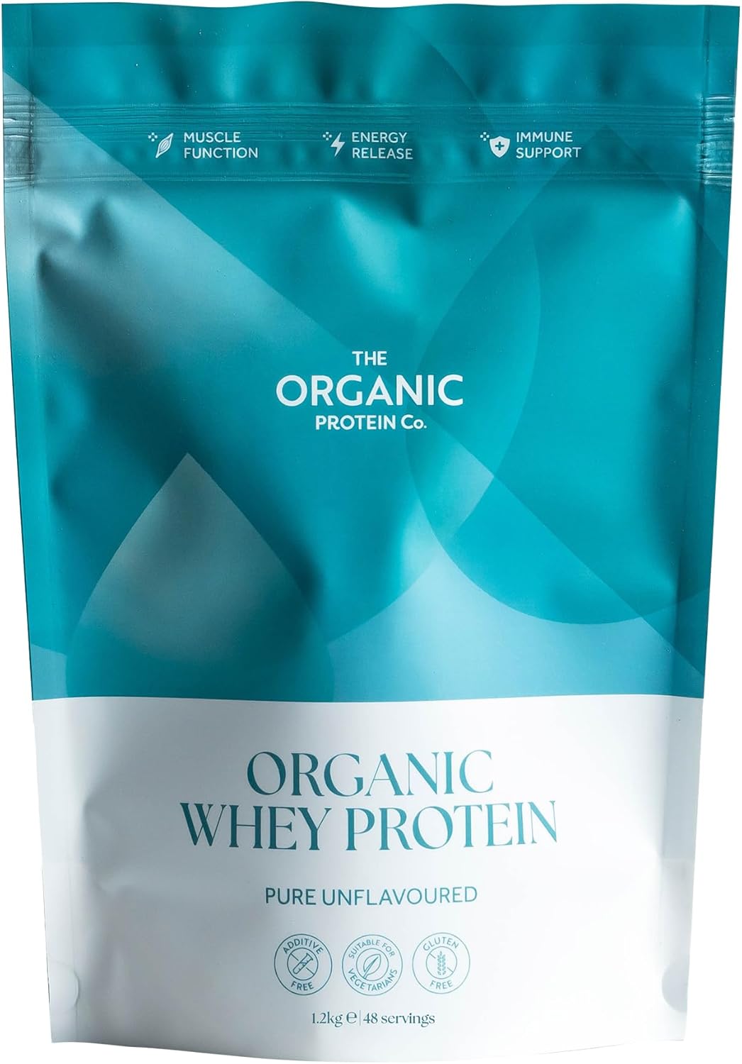 The Organic Protein Co. - Pure Unflavoured Organic Whey Protein Powder | No Additives, Undenatured, Bioactive, UPF Free, No Emulsifiers, Primarily Grass Fed, Vegetarian, Gluten Free – 1.2kg