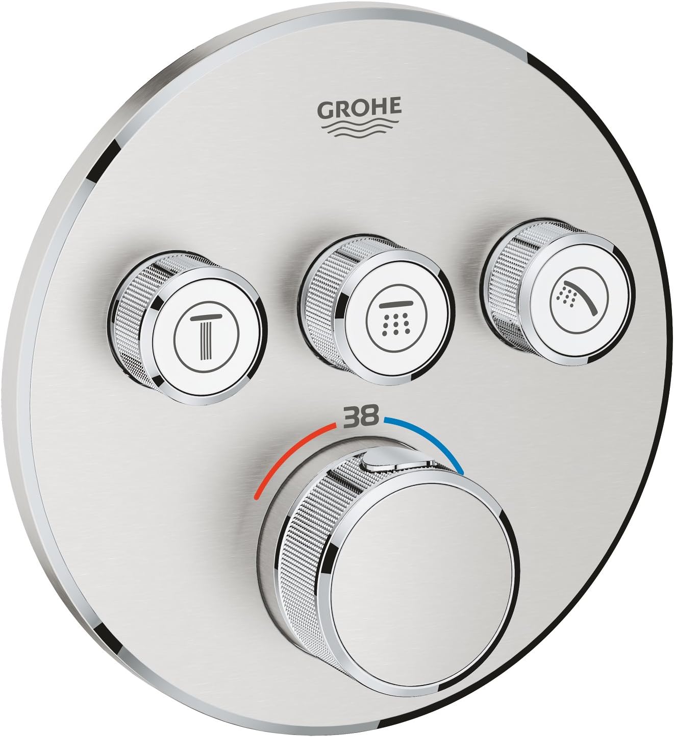 GROHE Grohtherm Smartcontrol Thermostat for Concealed Installation with 3 Valves Supersteel 29121DC0