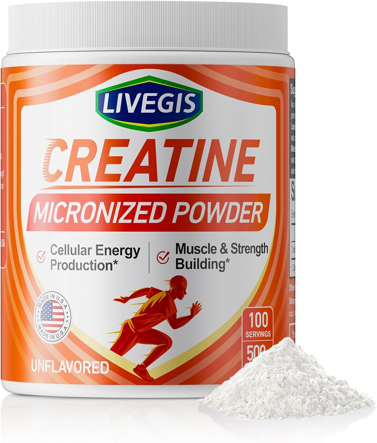 Creatine, Creatine Monohydrate Keto Friendly, Unflavored - Support Muscles, Cellular Energy and Cognitive - 17.63 Oz(500g) - 100 Servings (500g)