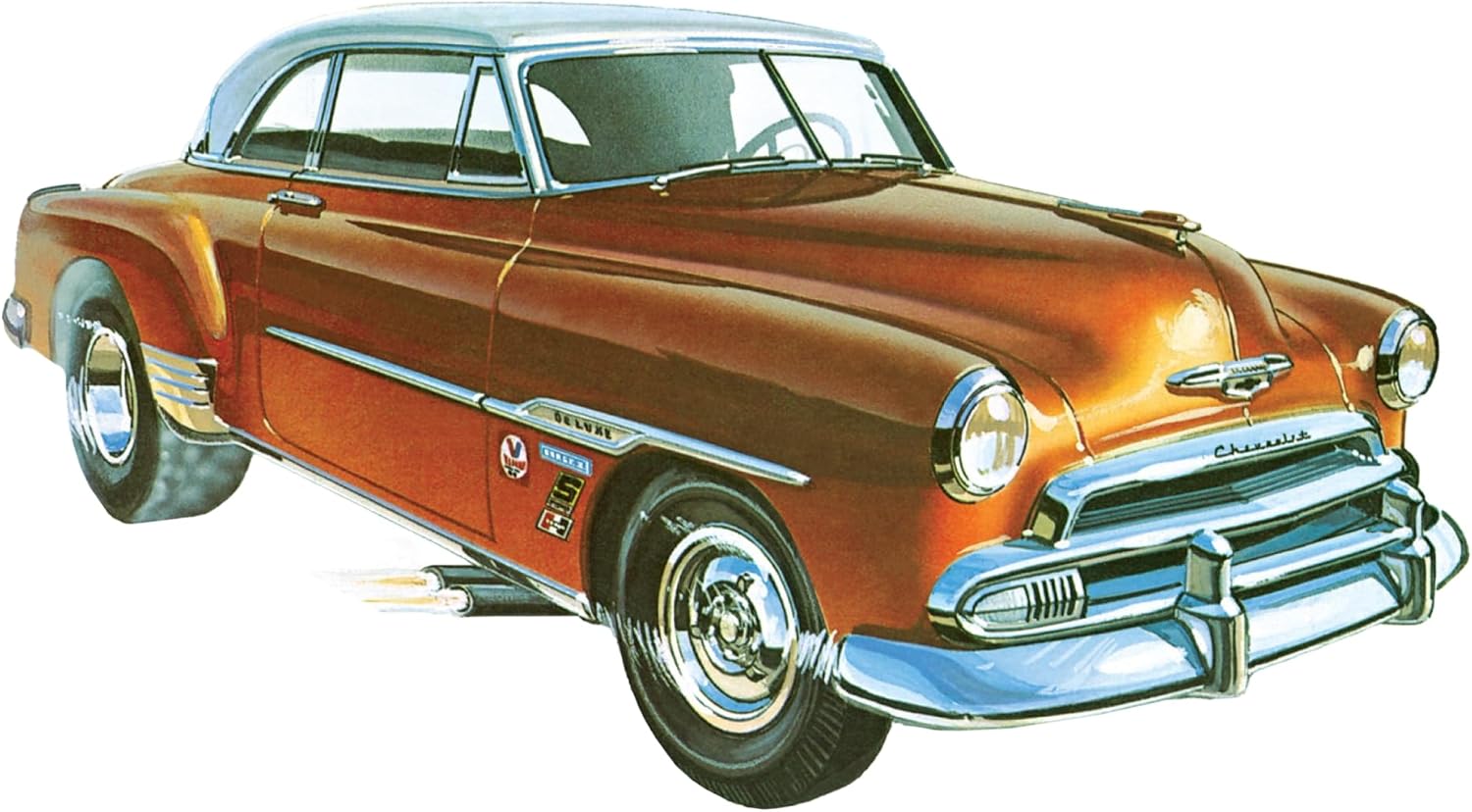 AMT Skill 2 Model Kit 1951 Chevrolet Bel Air 2-in-1 Kit Retro Deluxe Edition 1/25 Scale Model