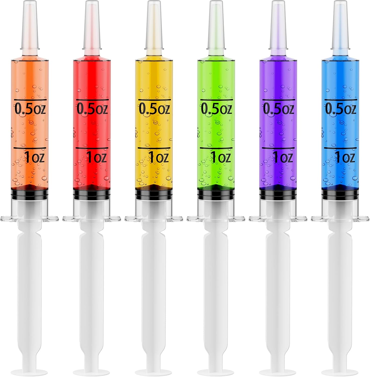JOLLY CHEF 60 Pack Jelly Shot Syringes with Lid 1.5 oz Medium Container