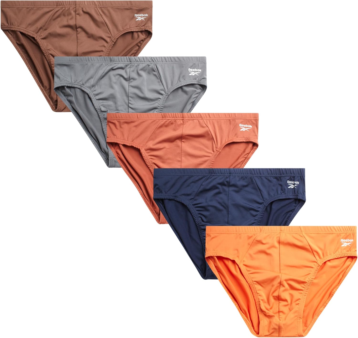 Reebok Mens Underwear Briefs - 5 Pack Quick Dry Soft Stretch Low Rise Briefs for Men - Performance Mens Athletic Underwear