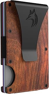 wallets for men, Metal Wallets For Men Minimalist Credit Card Holder - Slim Wallet for Men with RFID Blocking - Front Pocket Wallet with Money Clip (Walnut)