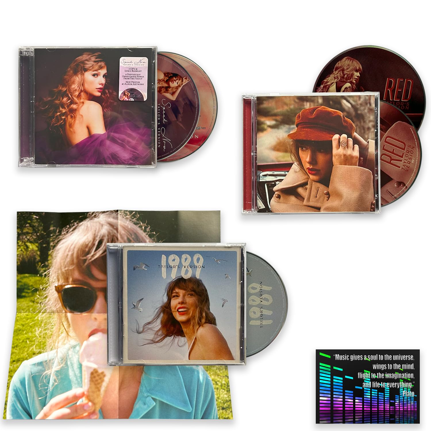 Taylor Swift Taylor's Versions Red / Speak Now / 1989 Sky Blue Including Bonus Art Card + 1989 Mini-Poster