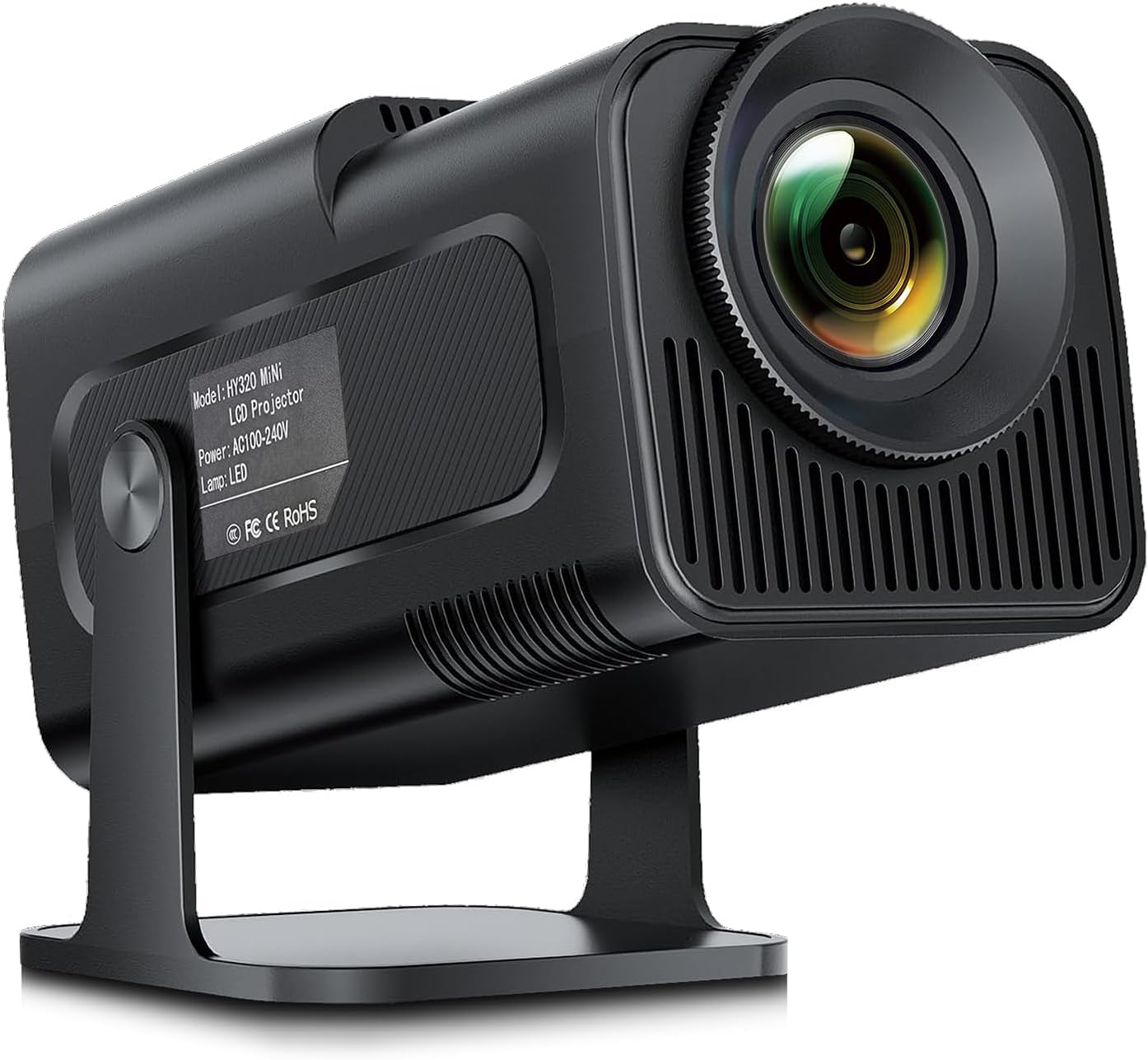 Portable Projector, HY320 Mini Projector with WiFi and Bluetooth, Support 4K 1080P with Dual Band WIFI6 BT5.0 Android 11 (AQJ-HY320)