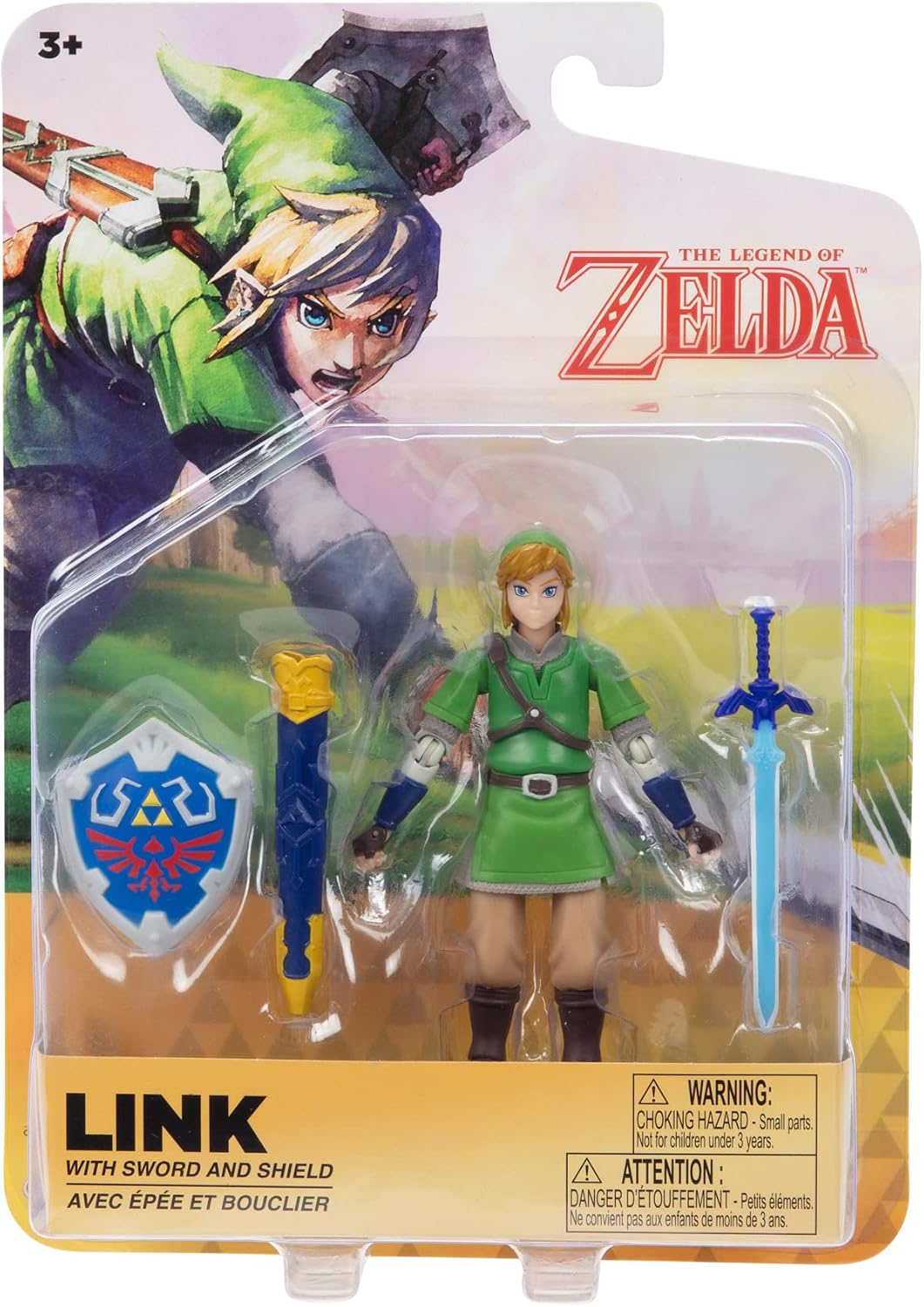 Nintendo Legend of Zelda 4" Link Figure with Sword and Shield