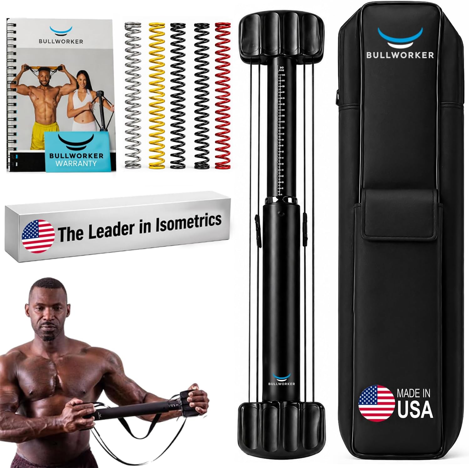 Bullworker X5 Pro 28" Isometric Exercise Equipment, Portable Home Gym Trainer with 0 to 150 lbs Resistance, Upper Body Workout, Chest, Arms, Back, Shoulder & Abs Gear for Men & Women