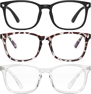 Gaoye Stylish Blue Light Glasses for Woman - Computer Glasses 99% Blue Light Blocking - Lightweight TR90 Frames - 3 pack
