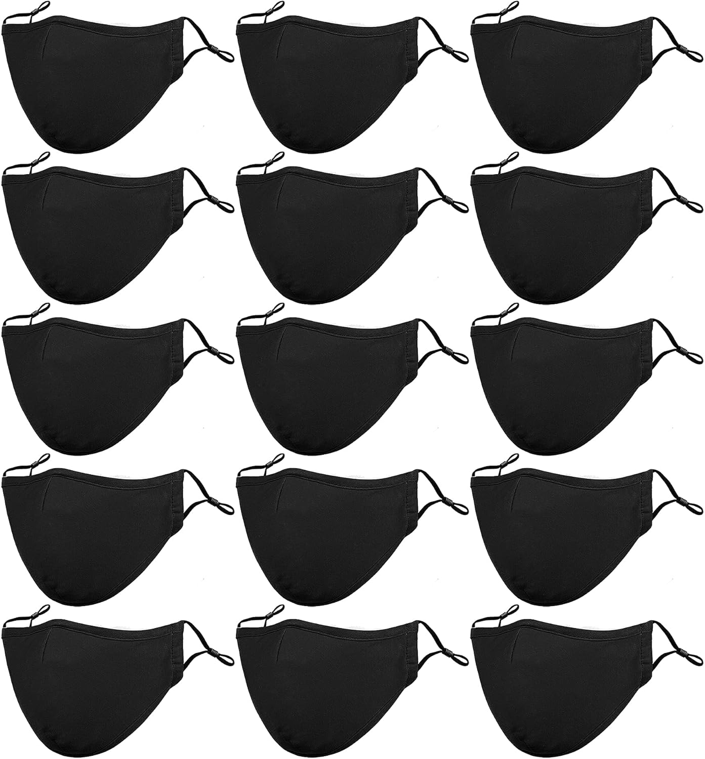 Black Reusable Breathable Cloth Face Protection，Adjustable Washable Male and Women Fashion Face Protection Cover