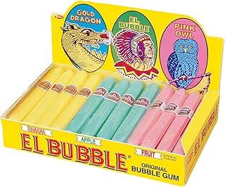 Dubble Bubble El Bubble Original Bubble Gum Cigars, Assorted Fruit Flavors, Box of 36
