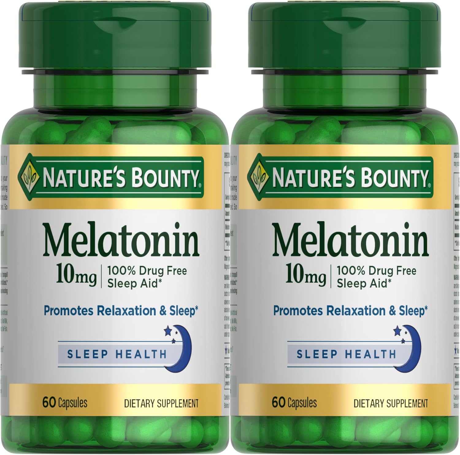 Melatonin by Nature's Bounty, 60 Count (Pack of 2)