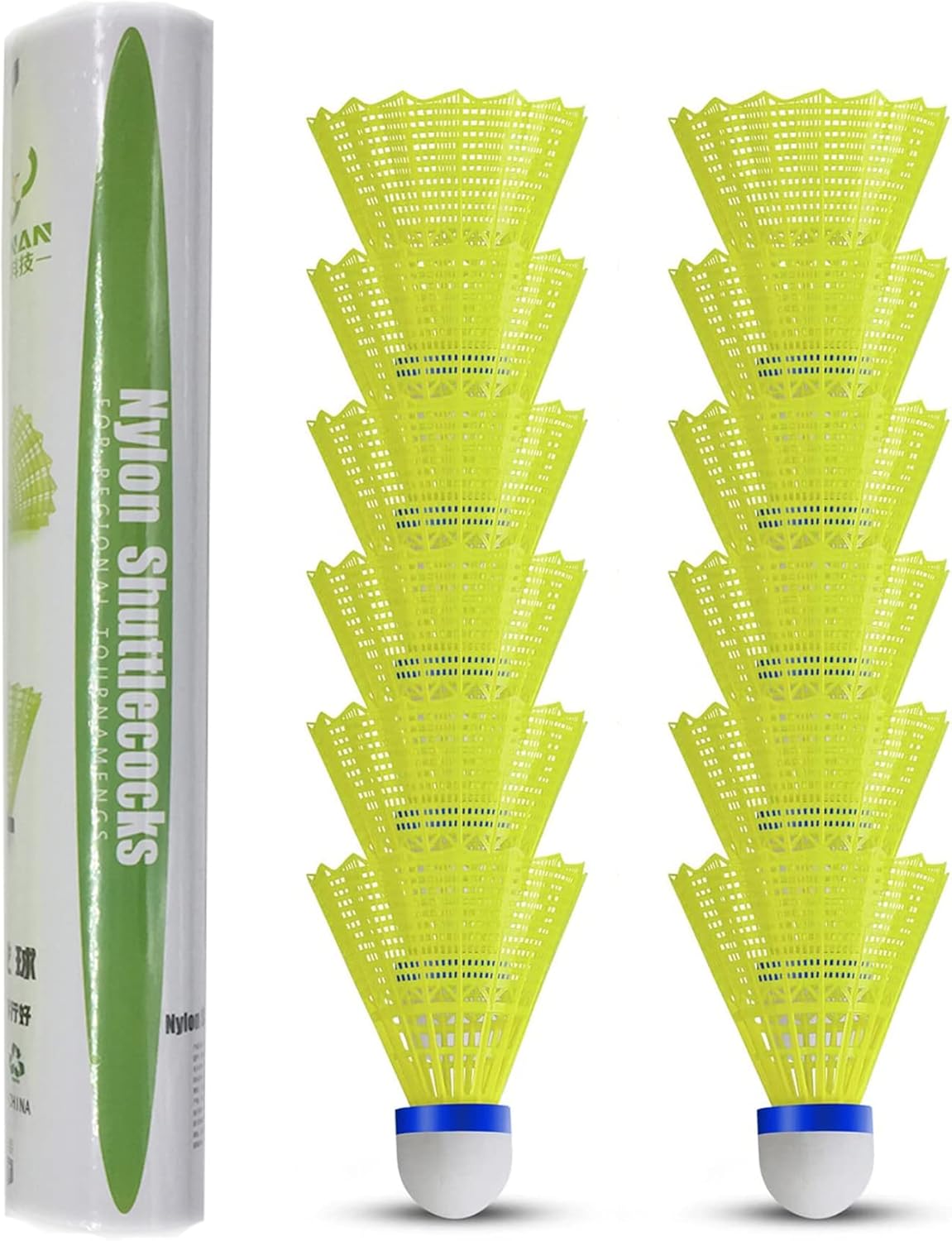 12-Pack Feather Badminton Shuttlecocks with Great Stability and Durability,Shuttlecock Indoor Outdoor Sports Hight Speed Training Badminton Birdie Balls