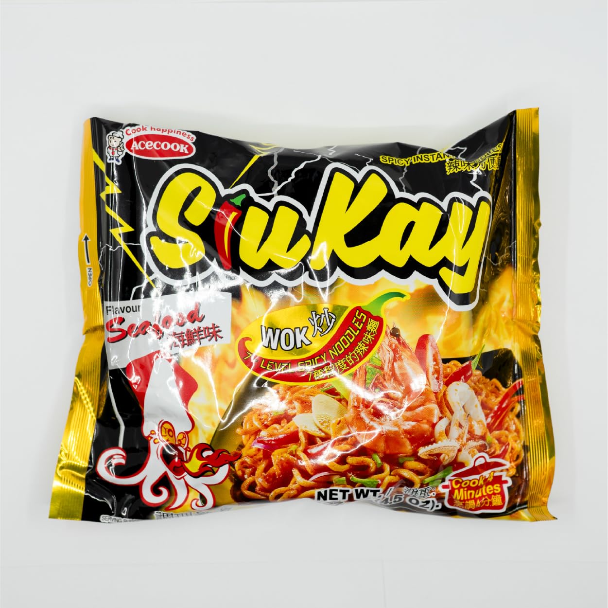 SiuKay Spicy Seafood Ramen – 12 Pack Instant Noodles | Bold Korean Flavor | Hot & Savory Broth | Pantry Staple | Project Ramen Variety Box